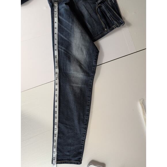 Levi's Denizen Womens Modern Skinny Jeans Blue Dark Wash Mid Rise Denim Size 34W - Picture 9 of 11